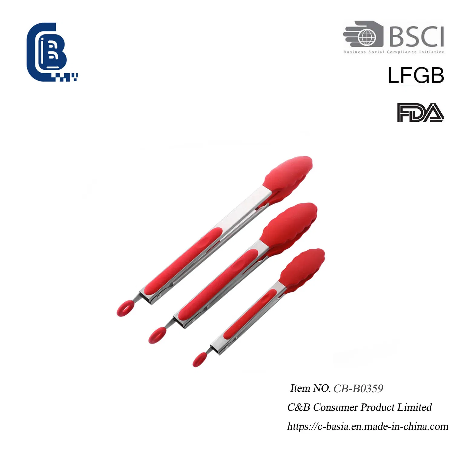 9 Inch Silicone Kitchen Tongs for BBQ Grilling Salad Bread and Serving