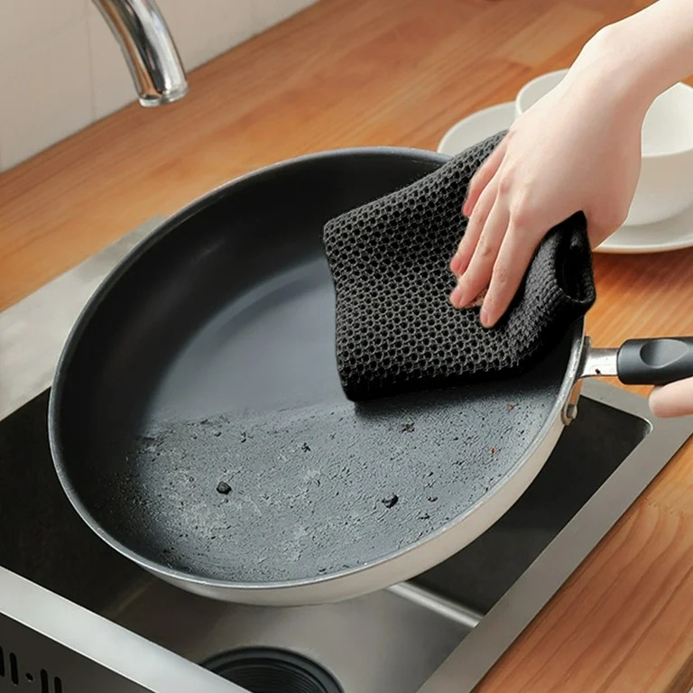 Cotton Square Dishcloth Honeycomb Absorbent Kitchen Cleaning Oil Free Towel