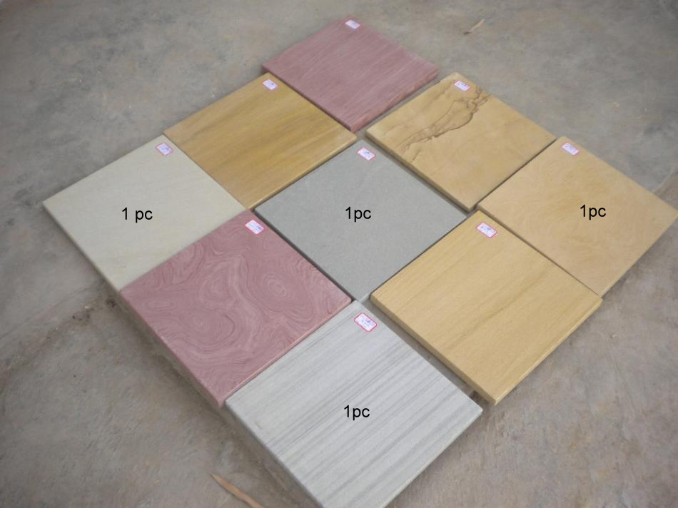 Saw-Cutting Honed Yellow/Beige/Grey/Red/Brown Wood-Grain Sandstone for Wall Decoration or Pavement