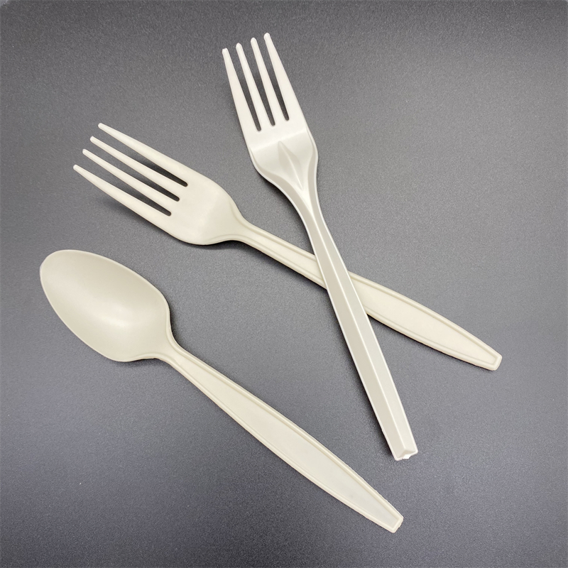 Disposable Food Grade Cornstarch Cutlery Set Packing with Napkin