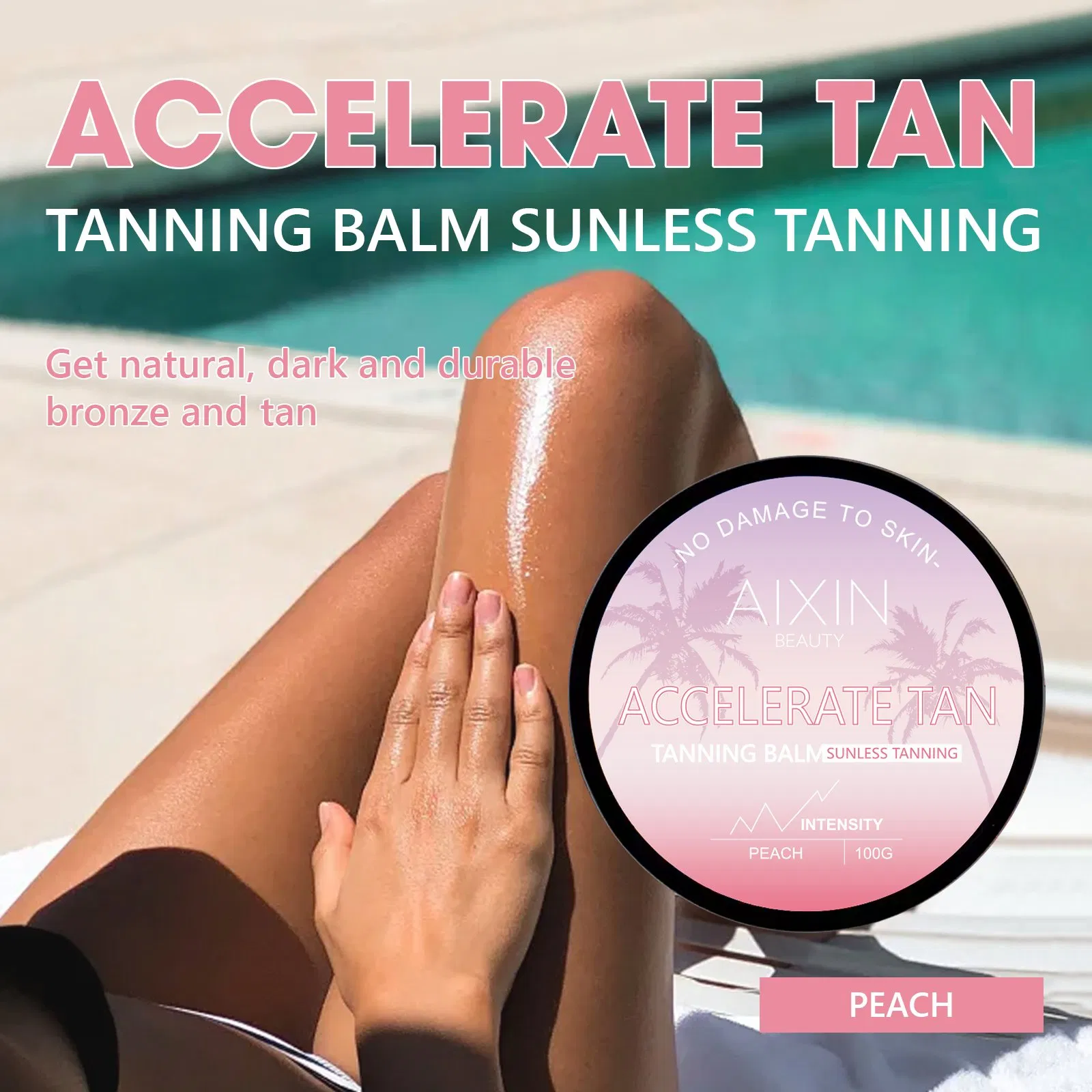 Aixin Private Label Sunbed Tanning Lotion Intensive Peach Tanning Accelerator Cream