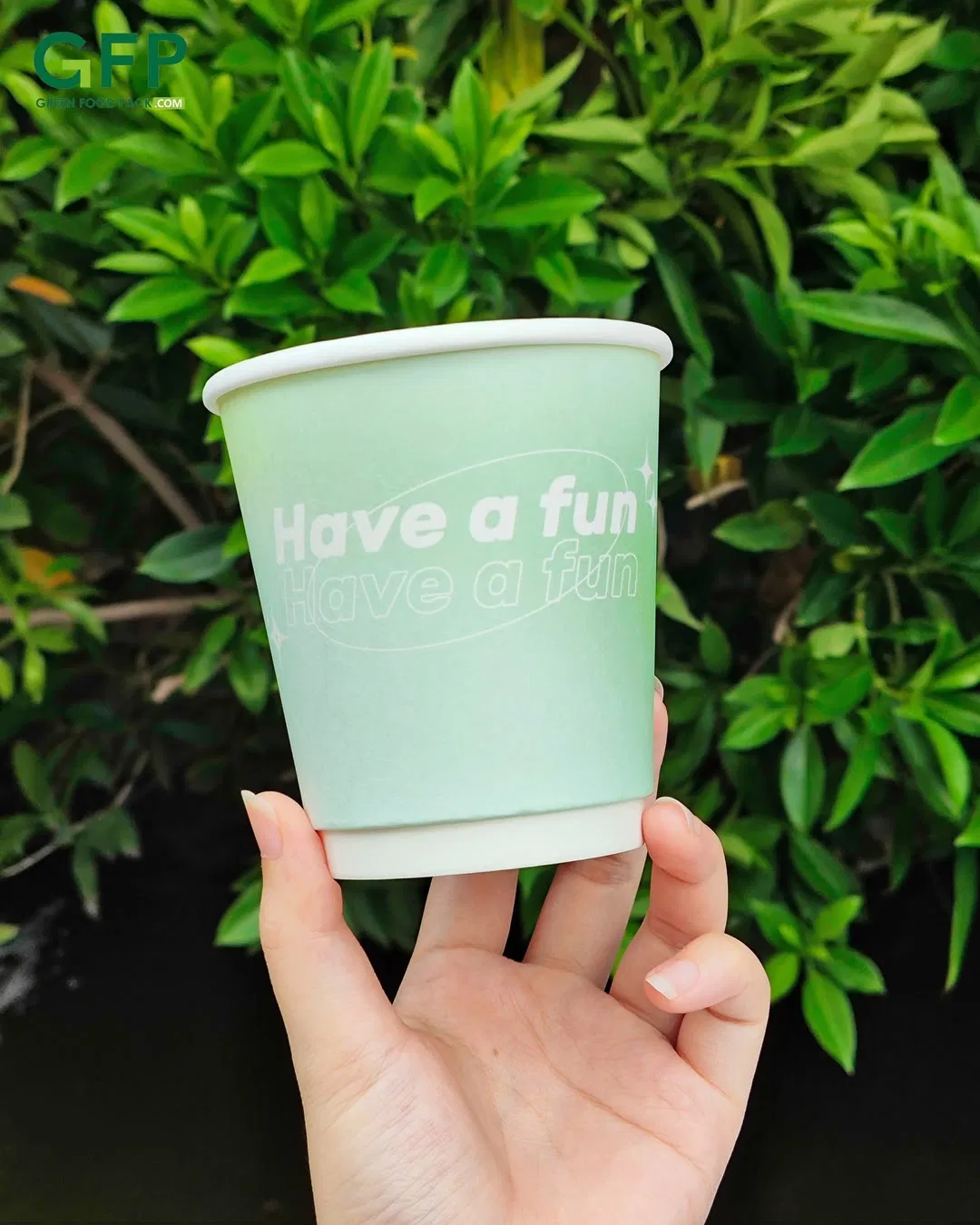 Двухслойная бумажная чашка с печатью, 4-24 oz