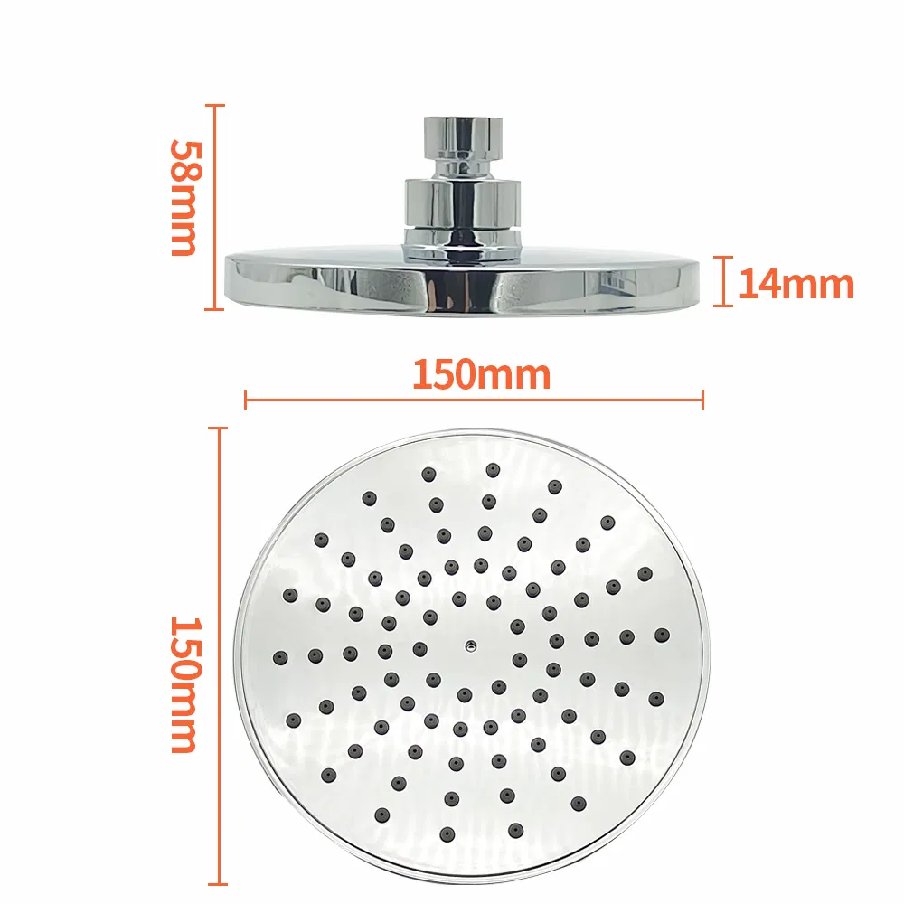 Round Over Head Plastic Shower Head Luxury Water Saving Fully Chrome Top Shower Head