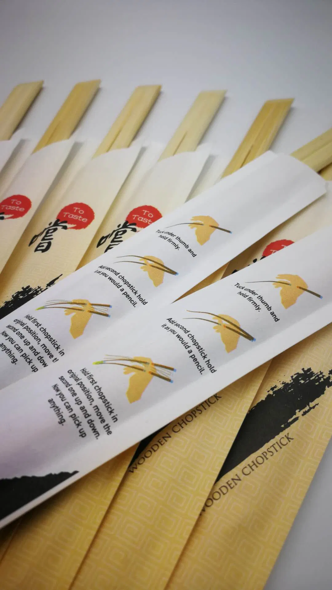 Wholesale Prices Bulk Disposable Bamboo Chopsticks with Paper Wrapper