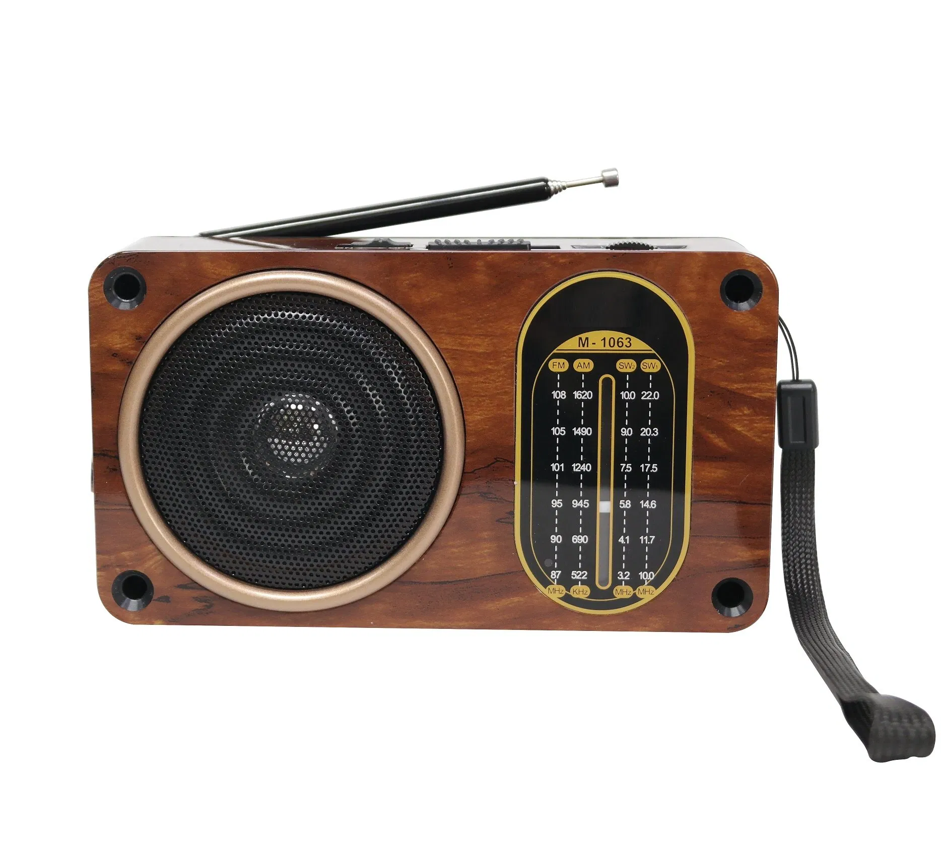 Mini Radio FM Am Sw USB TF Card Player Portable Retro Radio with Flashlight