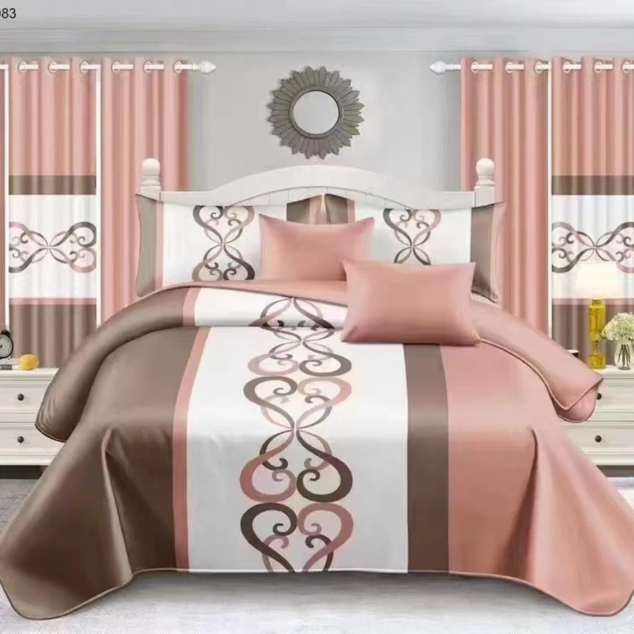 Green Plant Floral Printing 100% Microfiber Polyester Duvet Quilted Bed Cover Pillowcase Curtains Custom Bed Sheets Guangdong Home Bedding Set King Bedspread