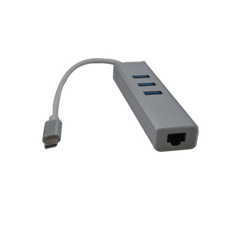 Адаптер Type-C на RJ45 с 3 USB для ноутбука