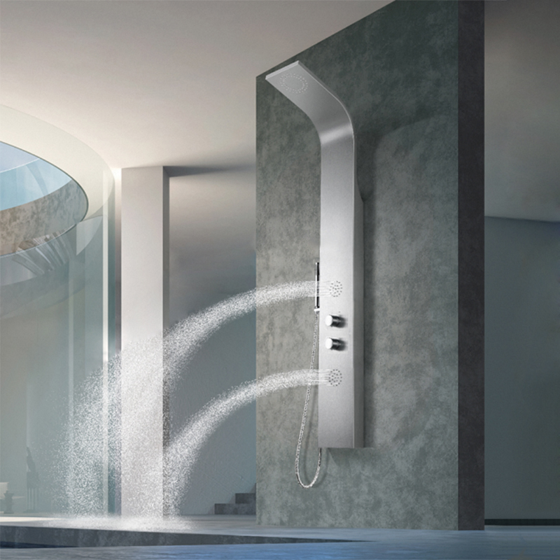 High Quality Bathroom Massage Stainless Steel Thermostatic Rainfall Shower Panel