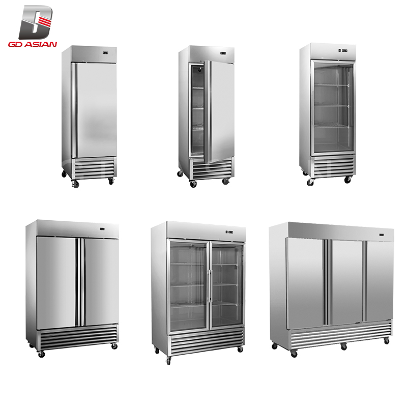 Hinge Glass Door 115V Two Section Reach in Refrigerator Freezer