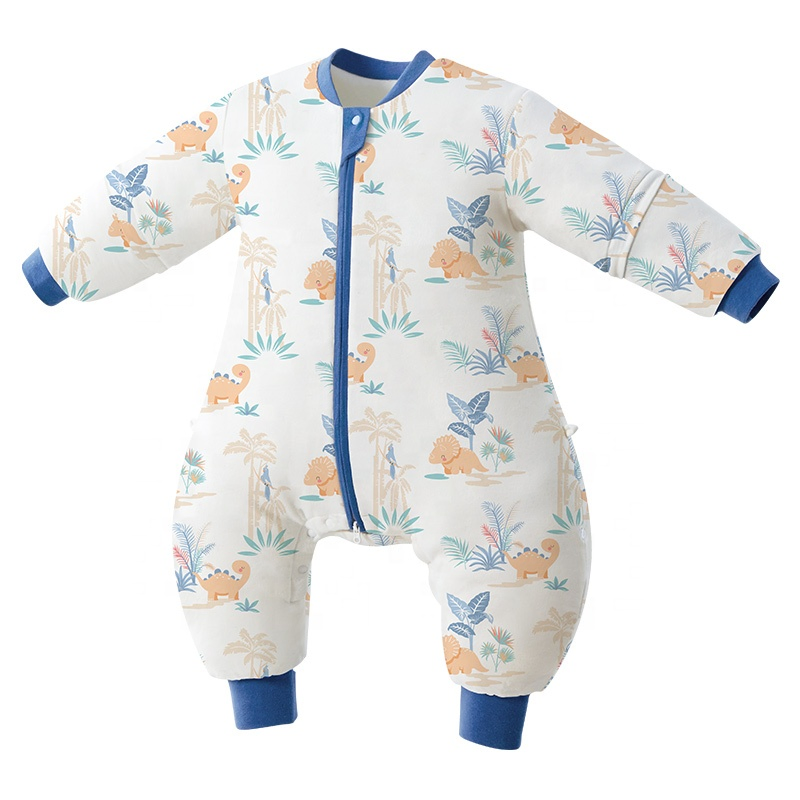 Children Winter Split Legs Sleeping Bag Thermostatic Baby Bamboo Cotton Sleeping Sack