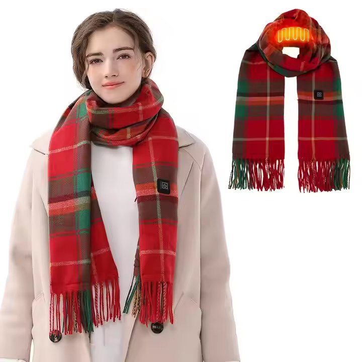 in Stock Winter USB Heated Scarf Women Rechargeable Battery Heated Scarf