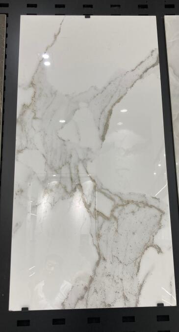 600*1200mm Golden or Silver Marble Polished Porcelain Tile
