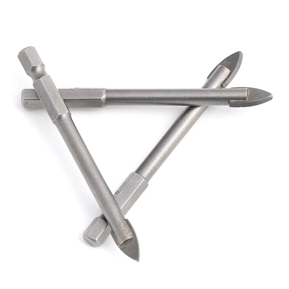 Premium Chrome Coated Glass Drill Bits with Hex Shank