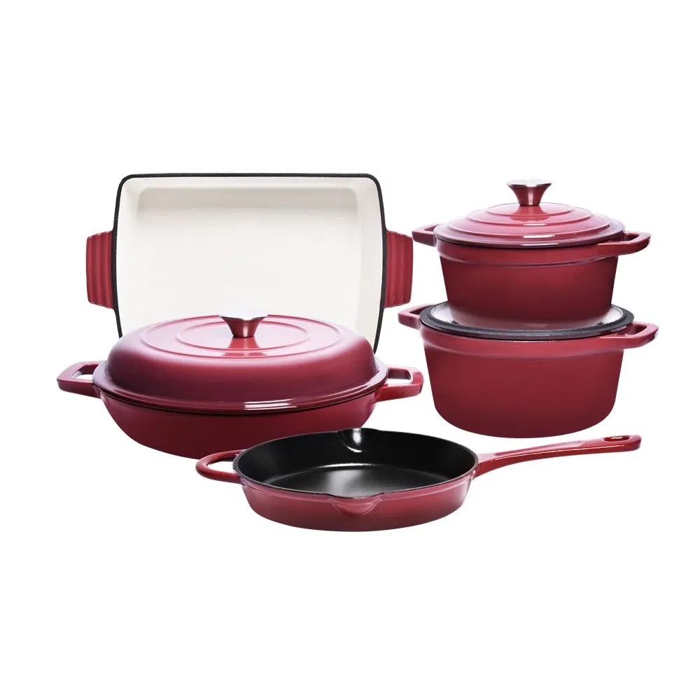 4PCS Enamel Cast Iron Cookware Set LFGB Factory China