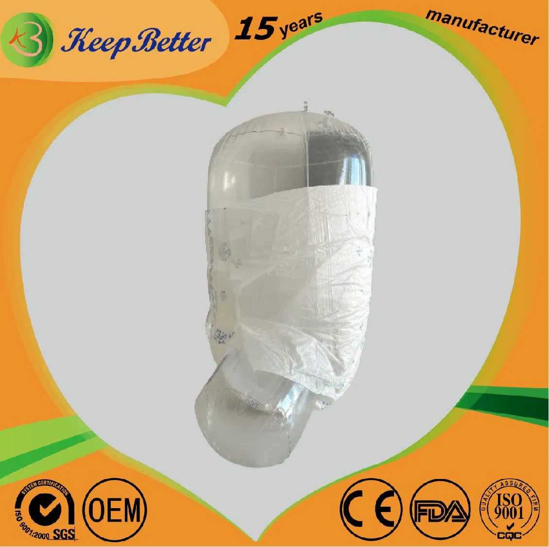 OEM Magic Tape Clothlike Backsheet Medical Care Personal Hygiene Incontinence Bulk Products Adult Brief Diaper M L XL XXL
