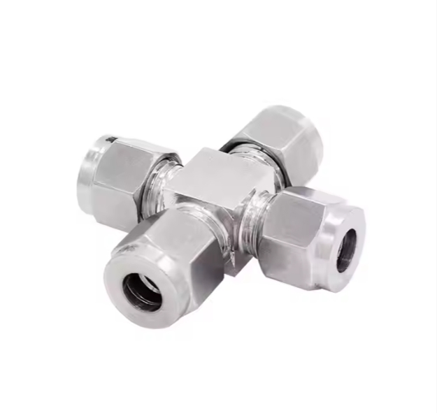 Stainless Steel 304 316L High Pressure 3000psi 6000psi Double Ferrule Union Cross