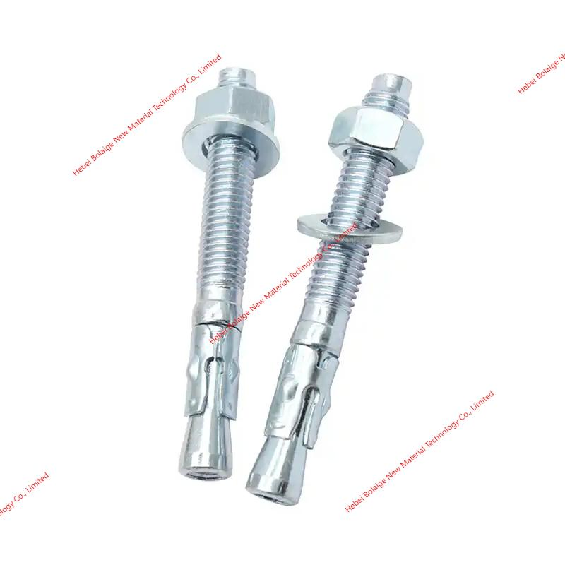 Zinc Plated Carbon Steel Wedge Anchor Expansion Bolts Screws Factory Direct Sales