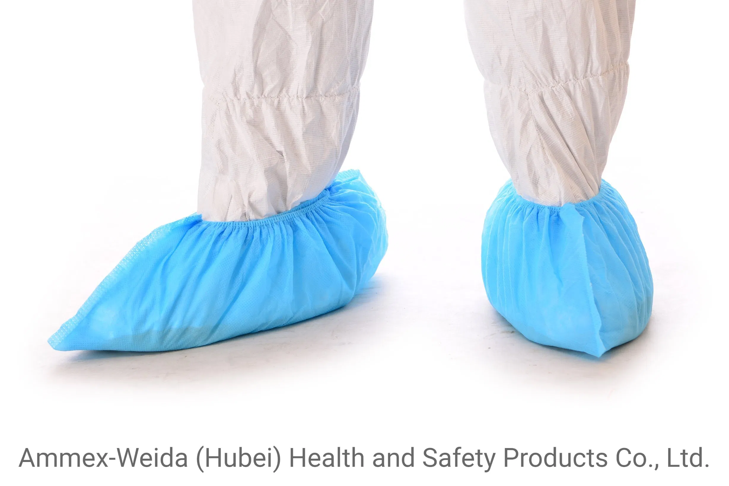 Single Use Waterproof Non-Woven Shoe Cover Non-Toxic and Odorless with Elastic Rubber at Opening for Cleanroom