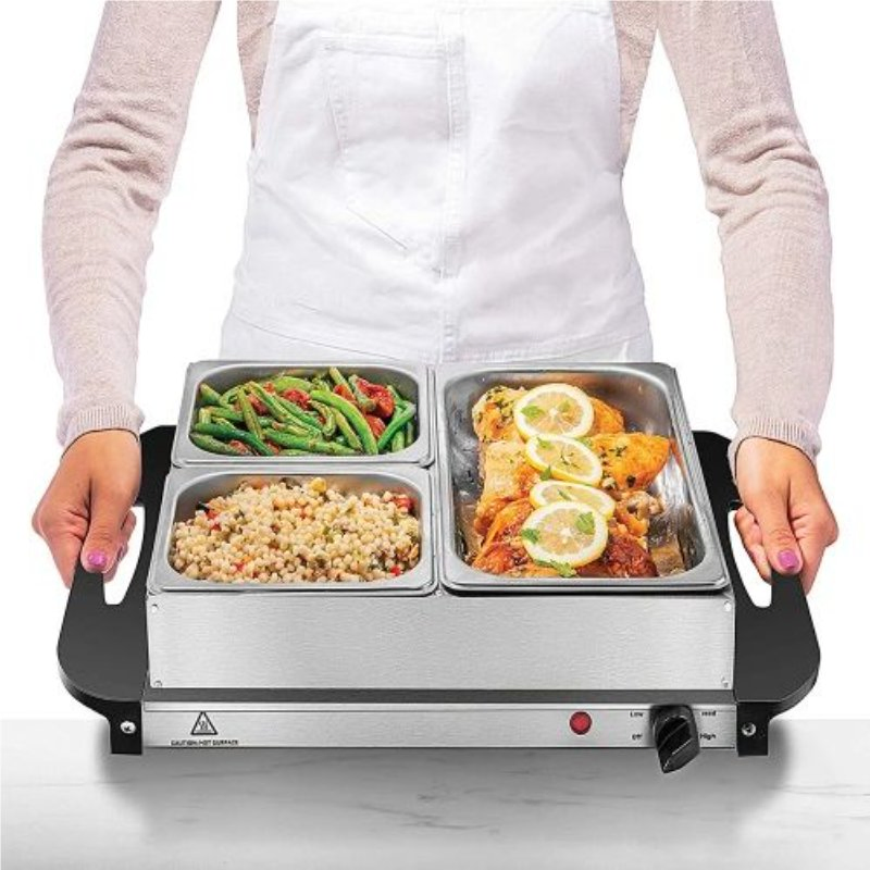 Stainless Steel Buffet Heat Preservation Furnace Electric Heating Buffet Furnace Visual Flip Hotel Buffet Breakfast Set