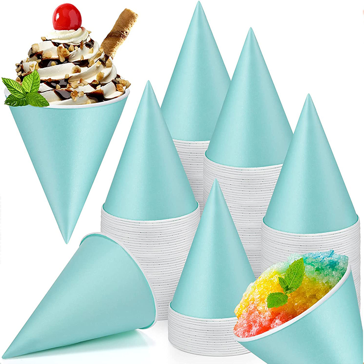 Disposable Snow Cone Cup Wholesale Snow Beverage Paper Cup Cone Ice Cream Cup
