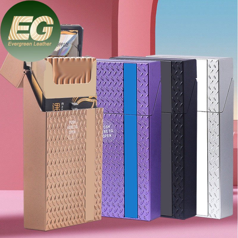 Ea522 Wholesale Empty Cigarette Tin Case Custom Metal with Lighter Waterproof Holder Portable Automatic 20 Plastic Cases