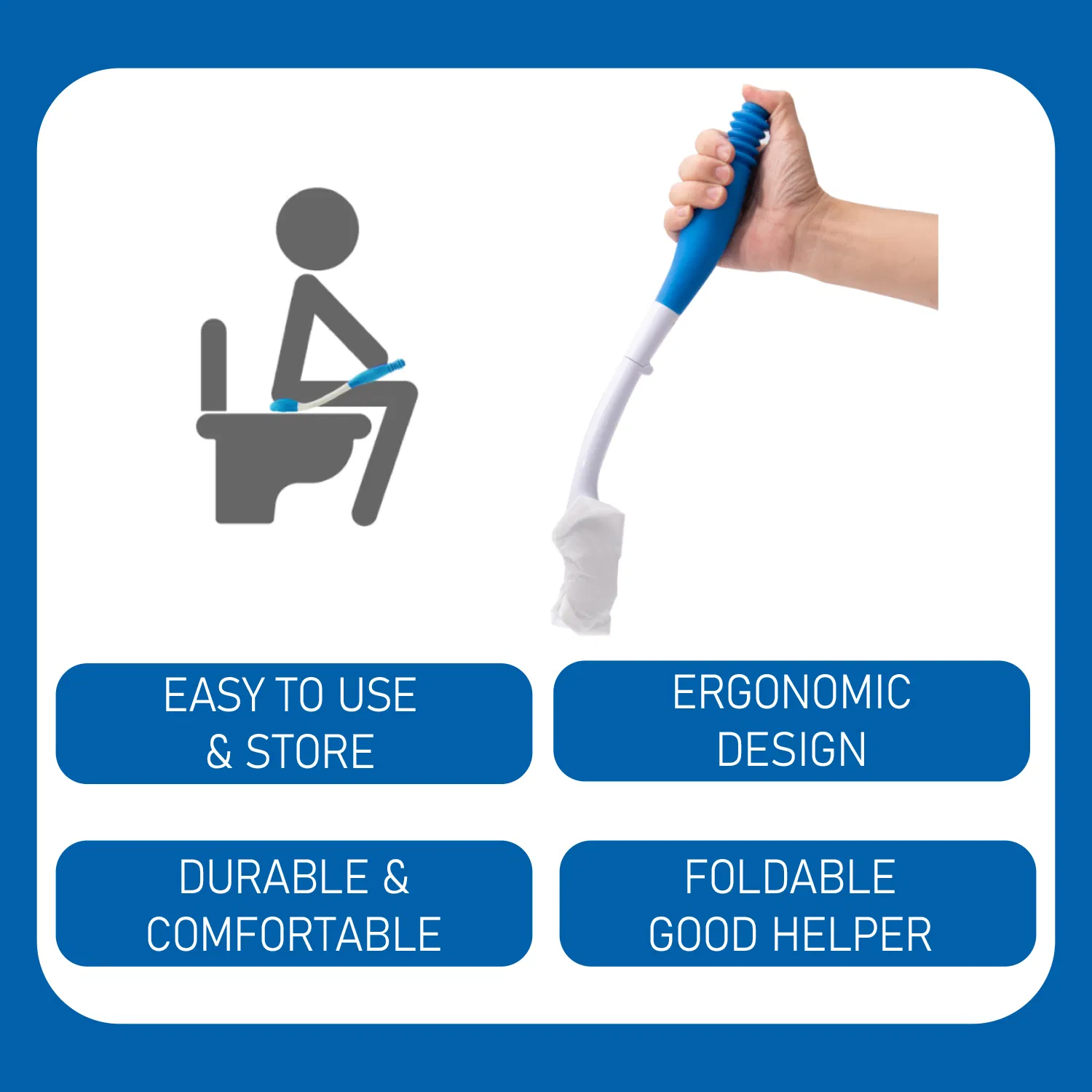 Toilet Tool Wiping Wand Bottom Bum Toilet Aids Tools Long Reach Comfort Wiping Aids Tool