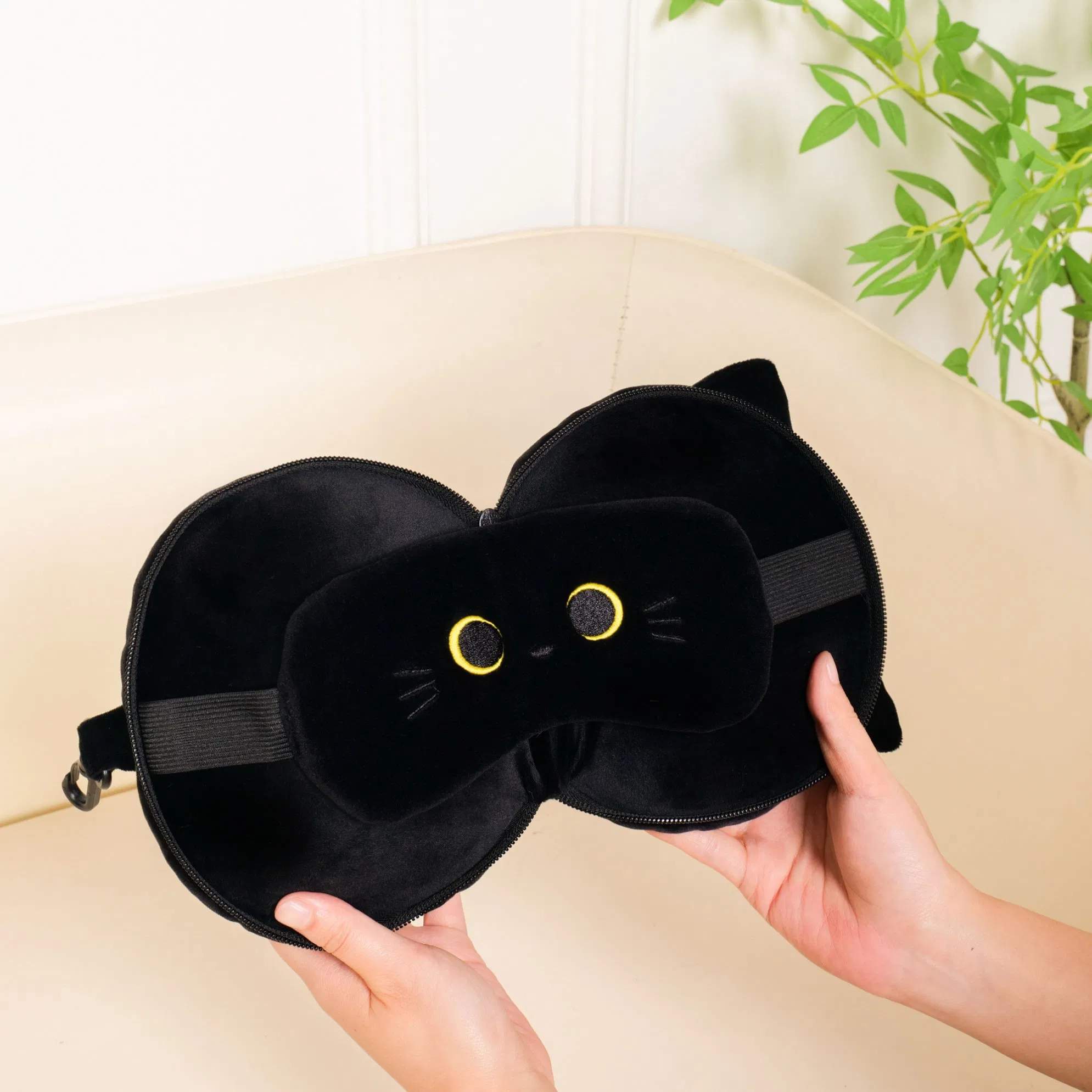 Cartoon Cute Animal Travel Neck Pillow Support Eye Mask for Travelling