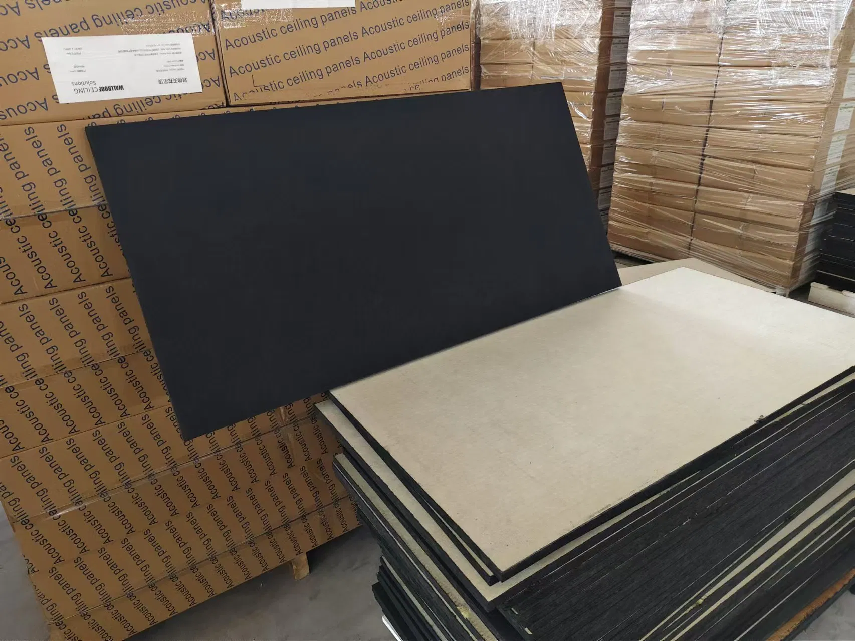 Sound-Absorbing Black Rock Wool Insulation Acoustic False Ceiling Board for Cinema and Theater Use