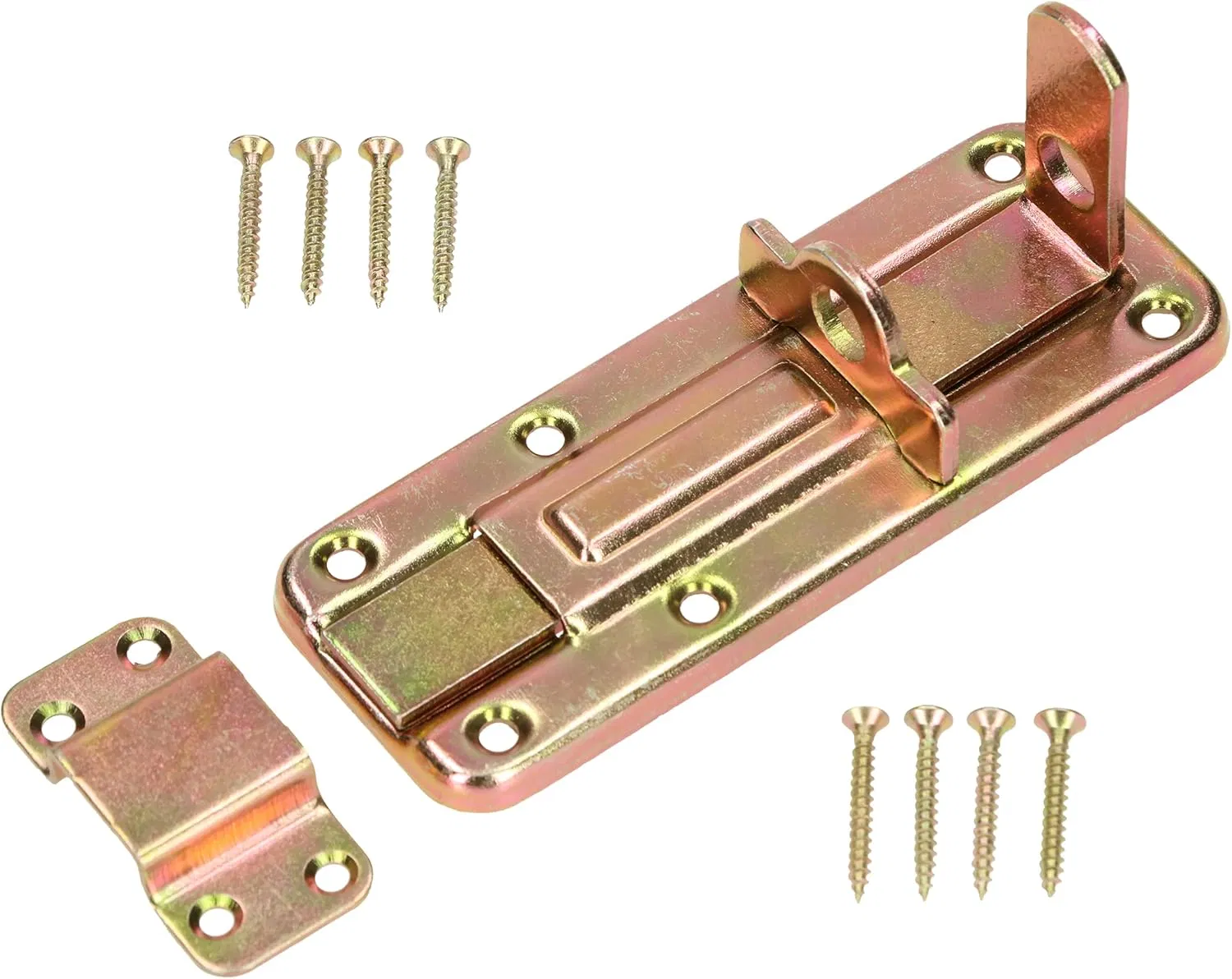 Decorative Tower Bolt Latch with a Round Bolt Designed for Locking Shutters, Doors or Chests