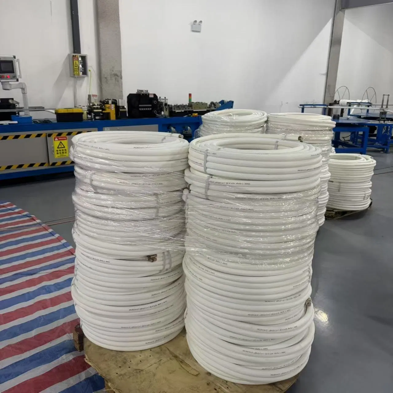 20m Customized Size Copper Pair Coils White PE Insulation Pipe HVAC