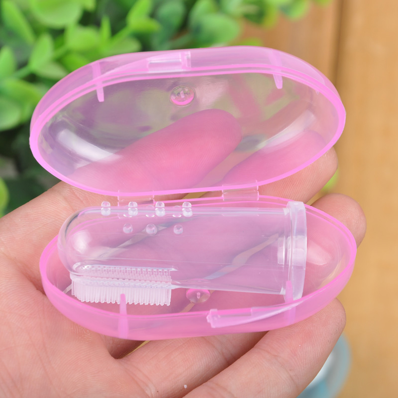BPA Free Soft Silicone Custom Baby Finger Toothbrush
