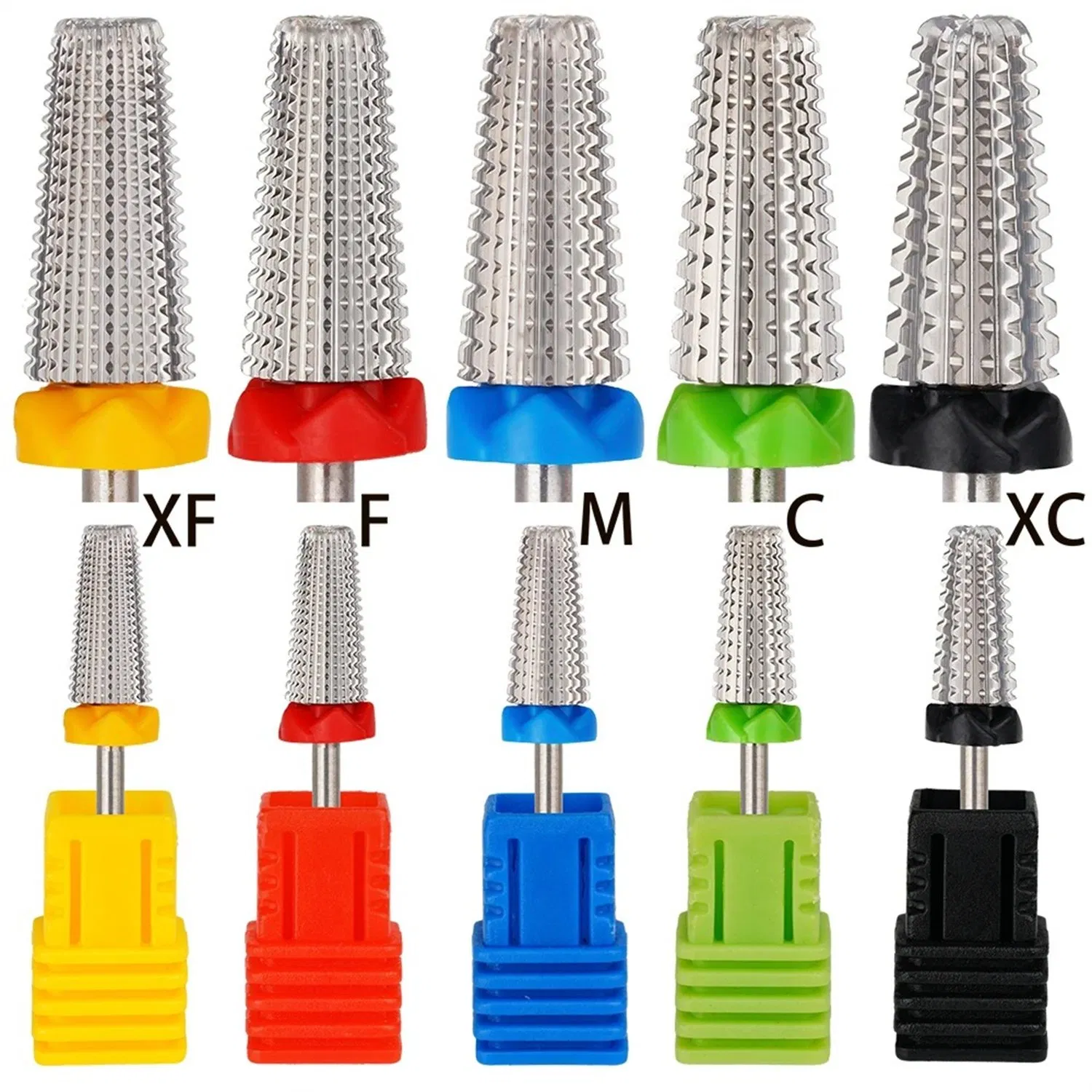 Factory Wholesale Professional Custom Logo 2 Way 5 in 1 Purple Gold Silver Tungsten Carbide E-File Manicure Nail Drill Bits