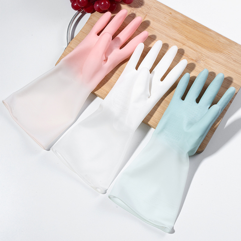 Gradual Color Change Waterproof Latex Gloves Washing Clothes Household Cleaning Gloves