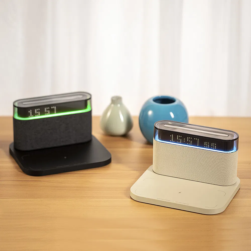 Five-in-One Bluetooth Audio Mobile Phone Wireless Charging Innovative Home Bed with Clock Speaker