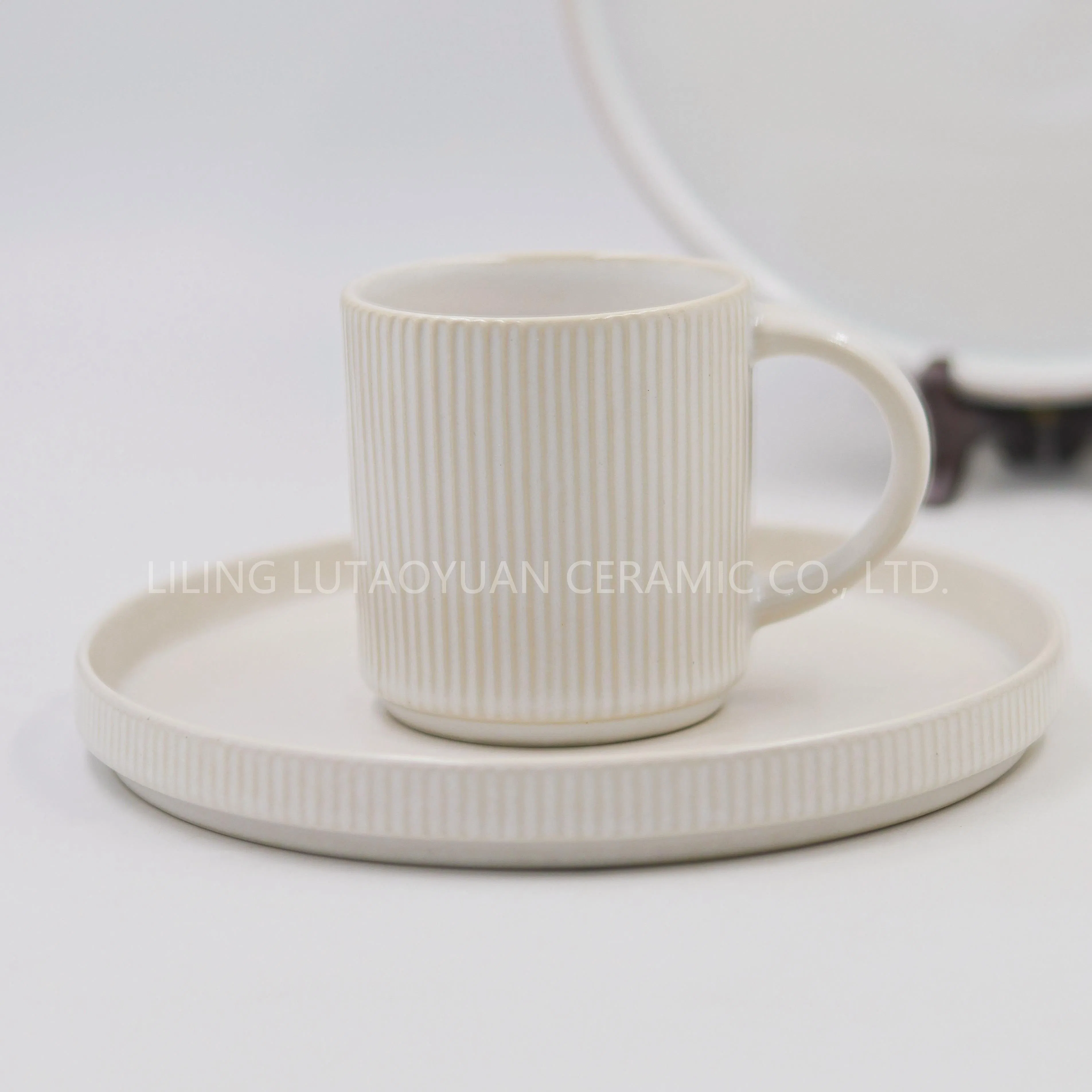 Source Factory Wholesale Porcelain Vertical Grain Reaction Glaze Set, Tableware, Customizable