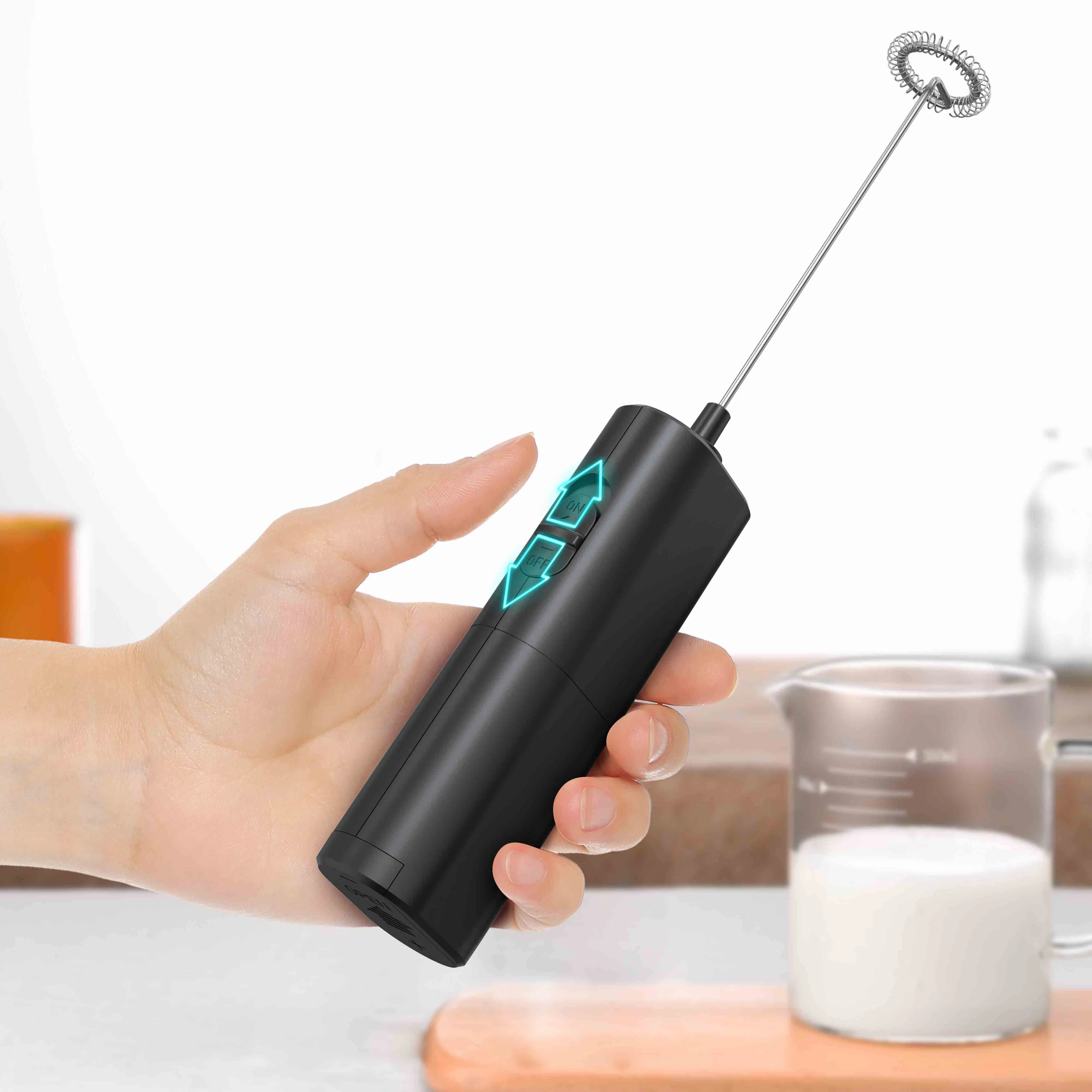 Wholesales Electric Milk Frother Coffee Blender Drinks Mini Mixer Stainless Steel Whisk