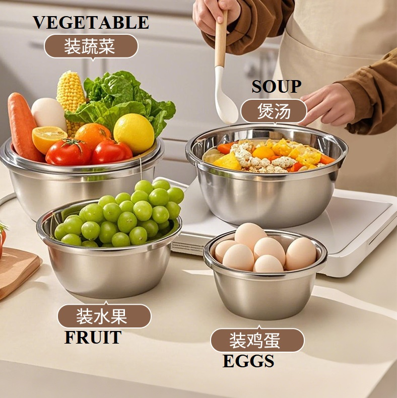 Factory Directly Offer Stainless Steel Bowl Kitchen Helper - Multi Size Stainless Steel Basin