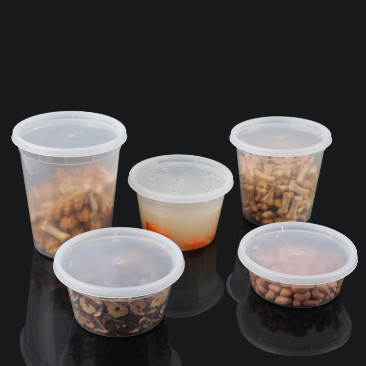 8oz, 12oz, 16oz, 24oz, 32oz Disposable Plastic Soup Bowl Food Deli Container with Lids Leak-Proof