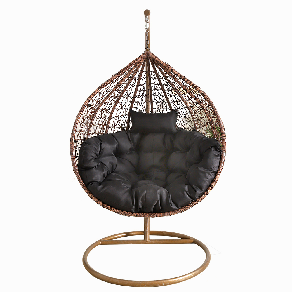 Качели подвесные кокон ротанг с подставкой садовые