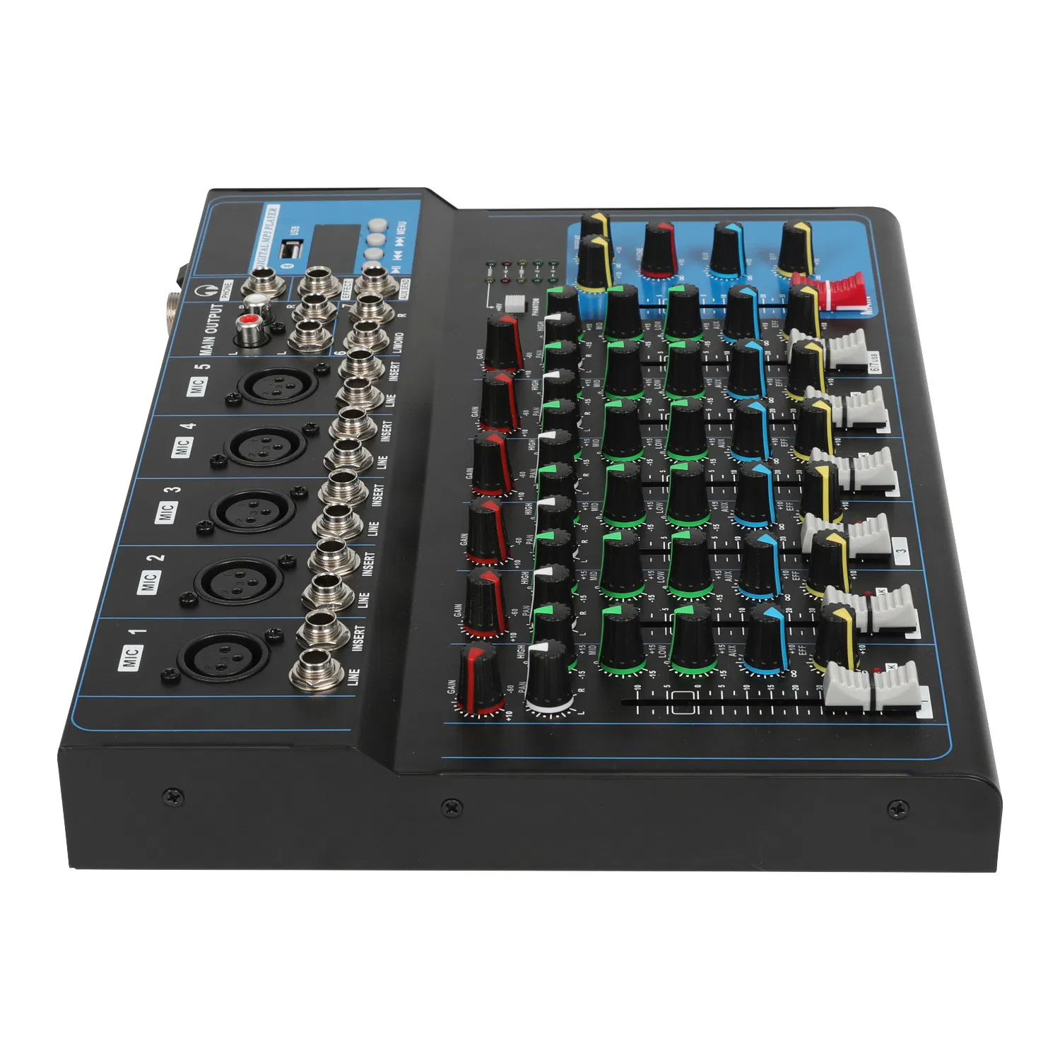 Free OEM 7 Channel Professional Digital Audio Music Mixer DJ Console