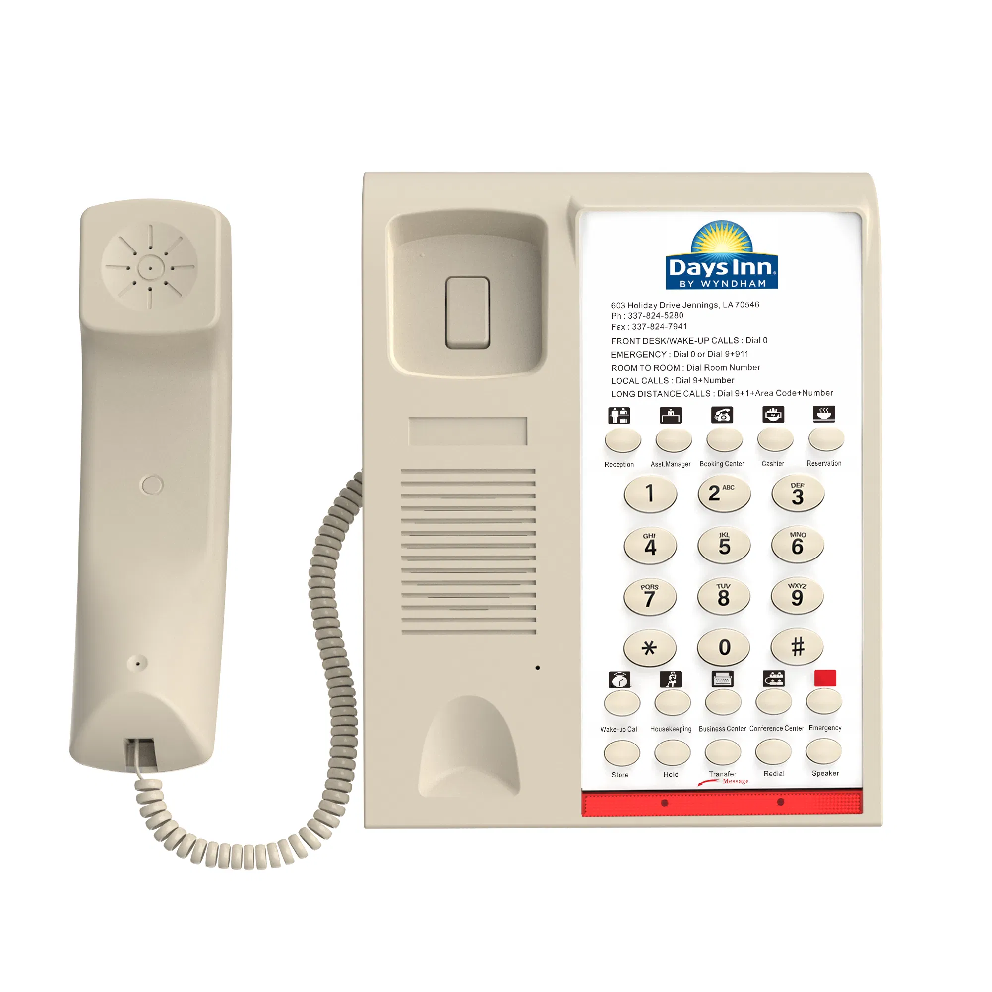 Customizable Corded Telephone with Quality Faceplate Printing for Star Hotels