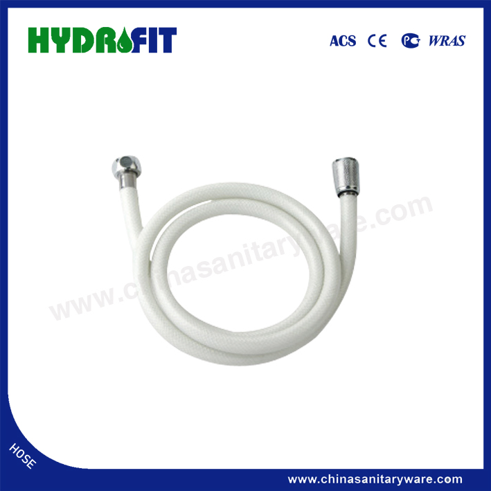 Factory Bathroom Golden Spiral Plastic Core Brass Nut PVC Shower Hose Flexible Hose OEM/ODM (HY6007)