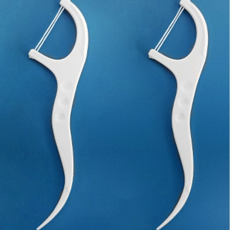 Orthodontic Pink and Purple Double Line Dental Floss Pick Sticks Toothpick