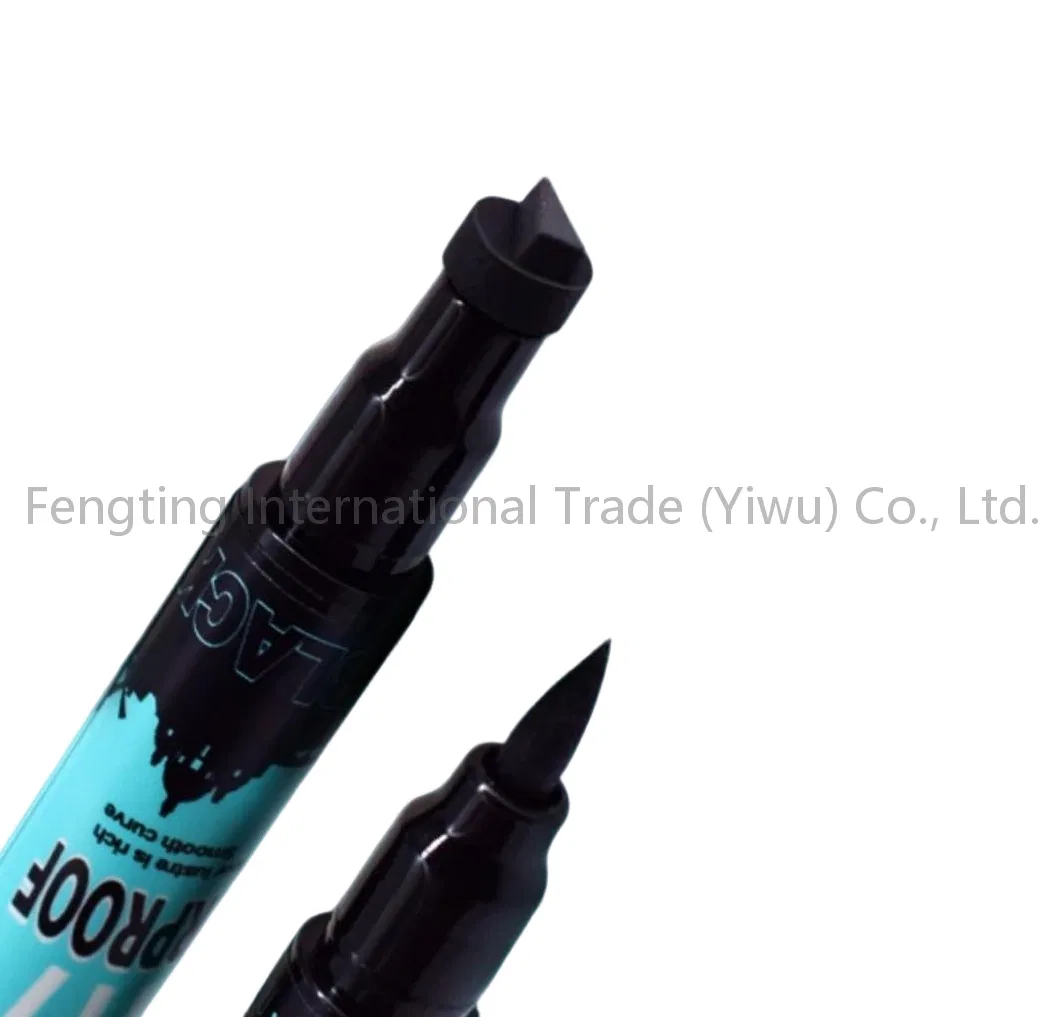 2 in 1 Waterproof Black Gel Eyeliner Pencil Stamp 48 Hours Long Lasting Eye Pen Private Label