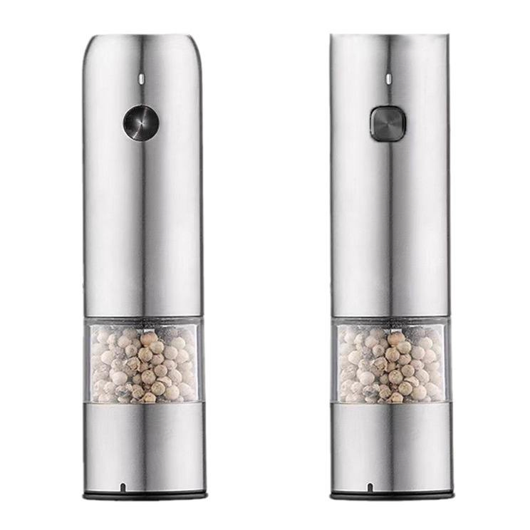 Stainless Steel Rechargeable Electric Pepper and Salt Grinder Set