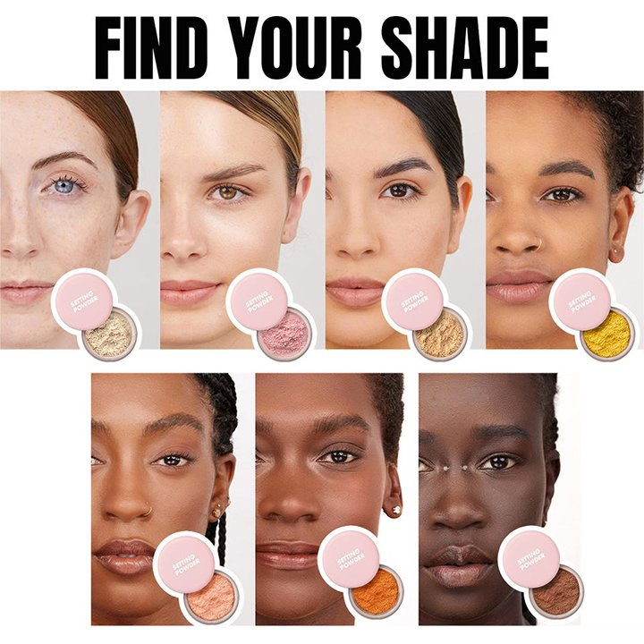 Private Label Long-Lasting Oil Control Loose Setting Powder Custom Logo Talc-Free Pink Blurring Makeup Makeup Setting Powder