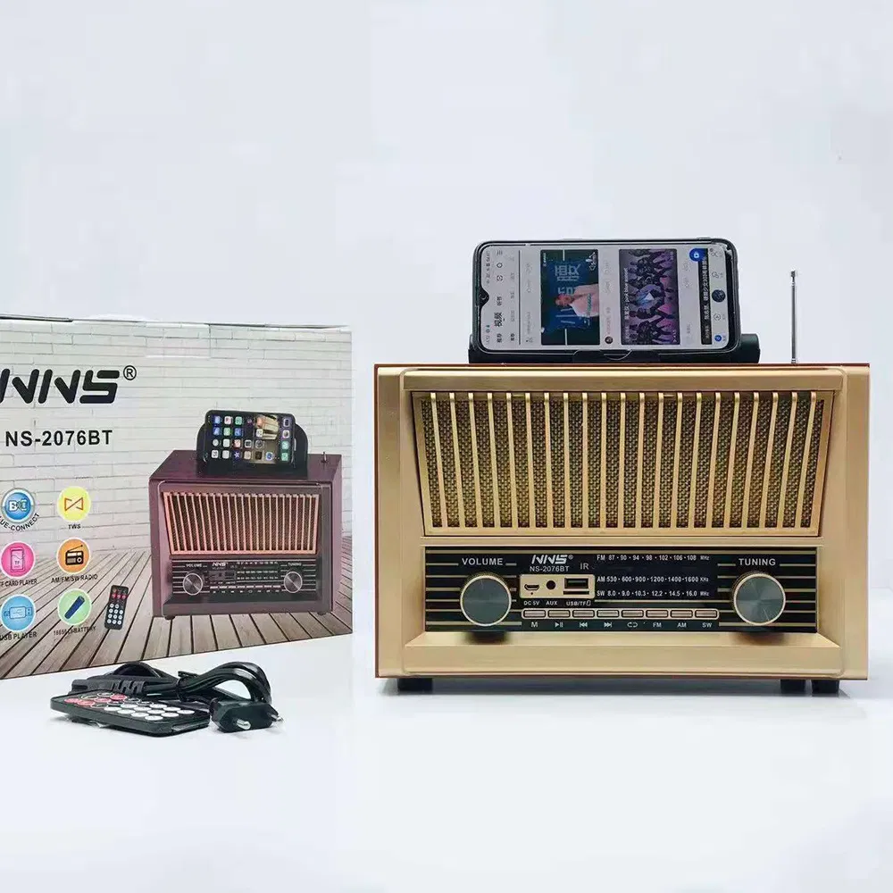 Ретро радио NS-2076BT с Bluetooth, деревянный корпус