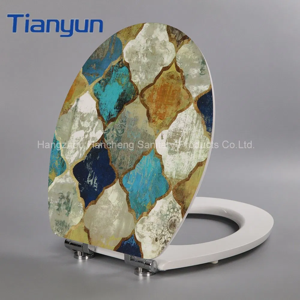 Customized MDF Toilet Seat Soft Closing Wood Solid Construction Toilet Cover