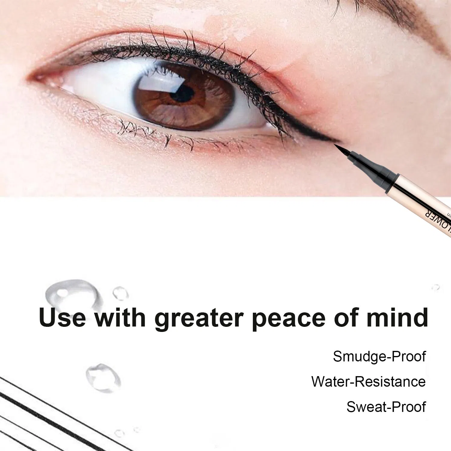 Crystal Best Waterproof Sweat-Proof Smudge Proof Liquid Eyeliner Wholesale Cosmetics Free Sample
