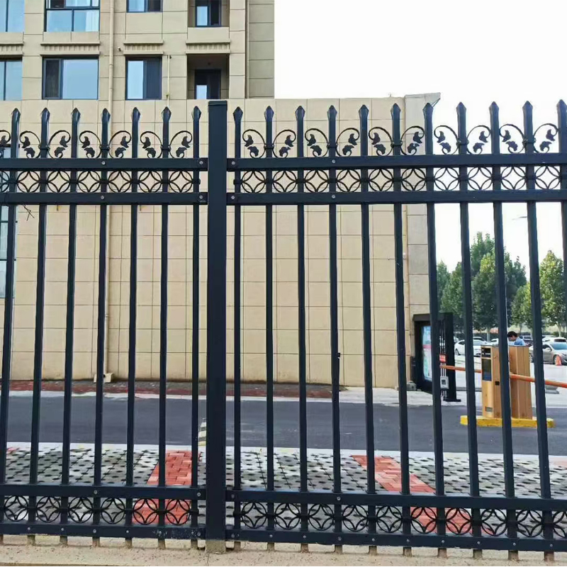 Modern Black Steel Square Tube Garden Fence System for Outdoor Spaces